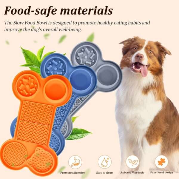 Plato para lamer de silicona para perros. Es un comedero lento con ventosas que ayuda a aliviar la ansiedad.