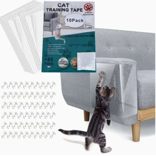 Protectores de sofá transparentes para gatos antiarañazos.