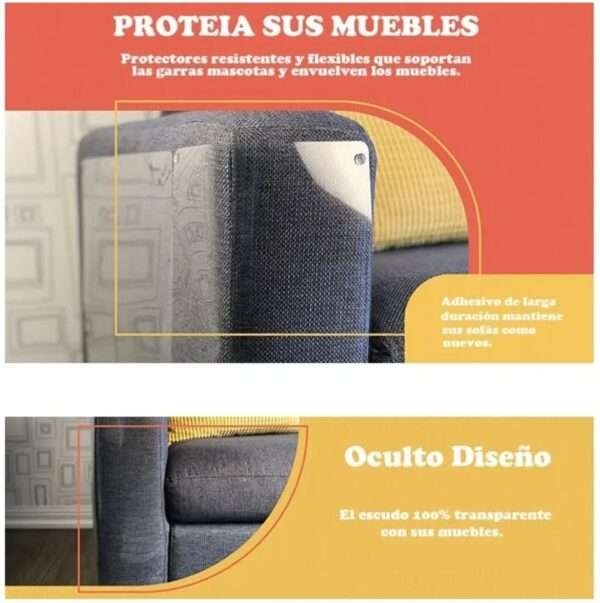 Protectores de sofá transparentes para gatos antiarañazos.