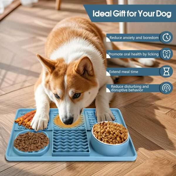 Tapete para lamer para perros y gatos. Es un tapete de silicona para reducir el aburrimiento y la ansiedad.