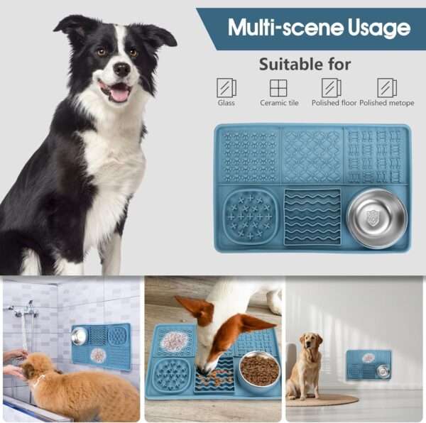 Tapete para lamer para perros y gatos. Es un tapete de silicona para reducir el aburrimiento y la ansiedad.