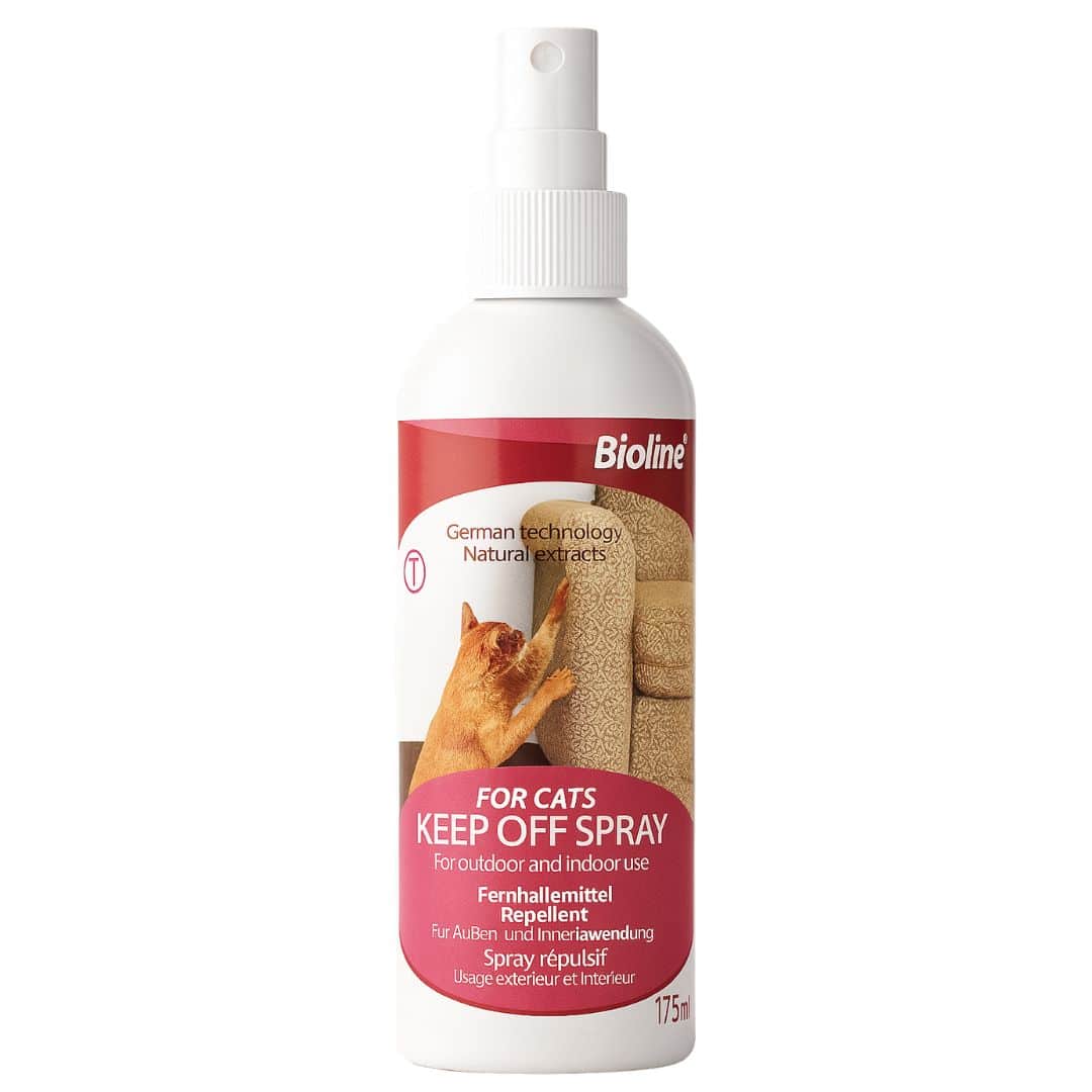 Repelente para gatos en spray anti-arañazos.