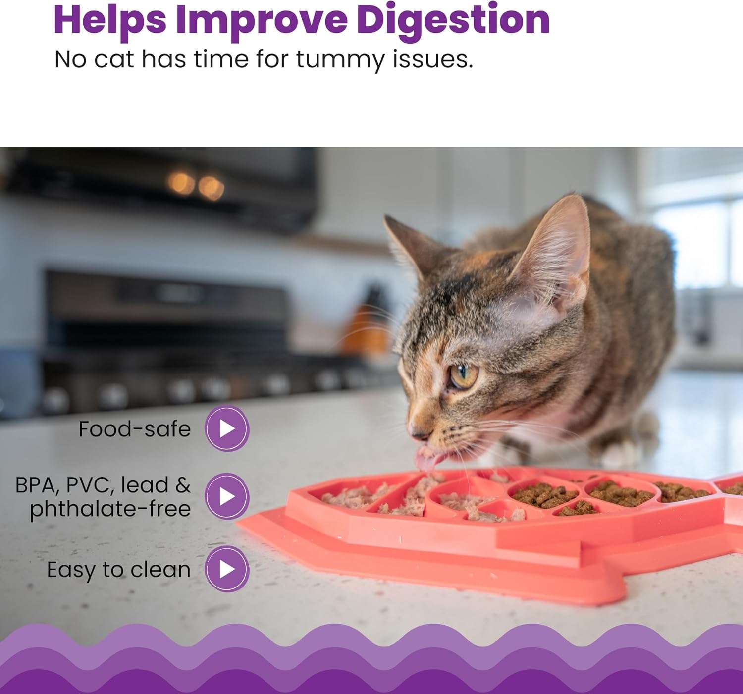 Rompecabezas interactivo para gatos. Juguete dispensador de comida que promueve la alimentación lenta.