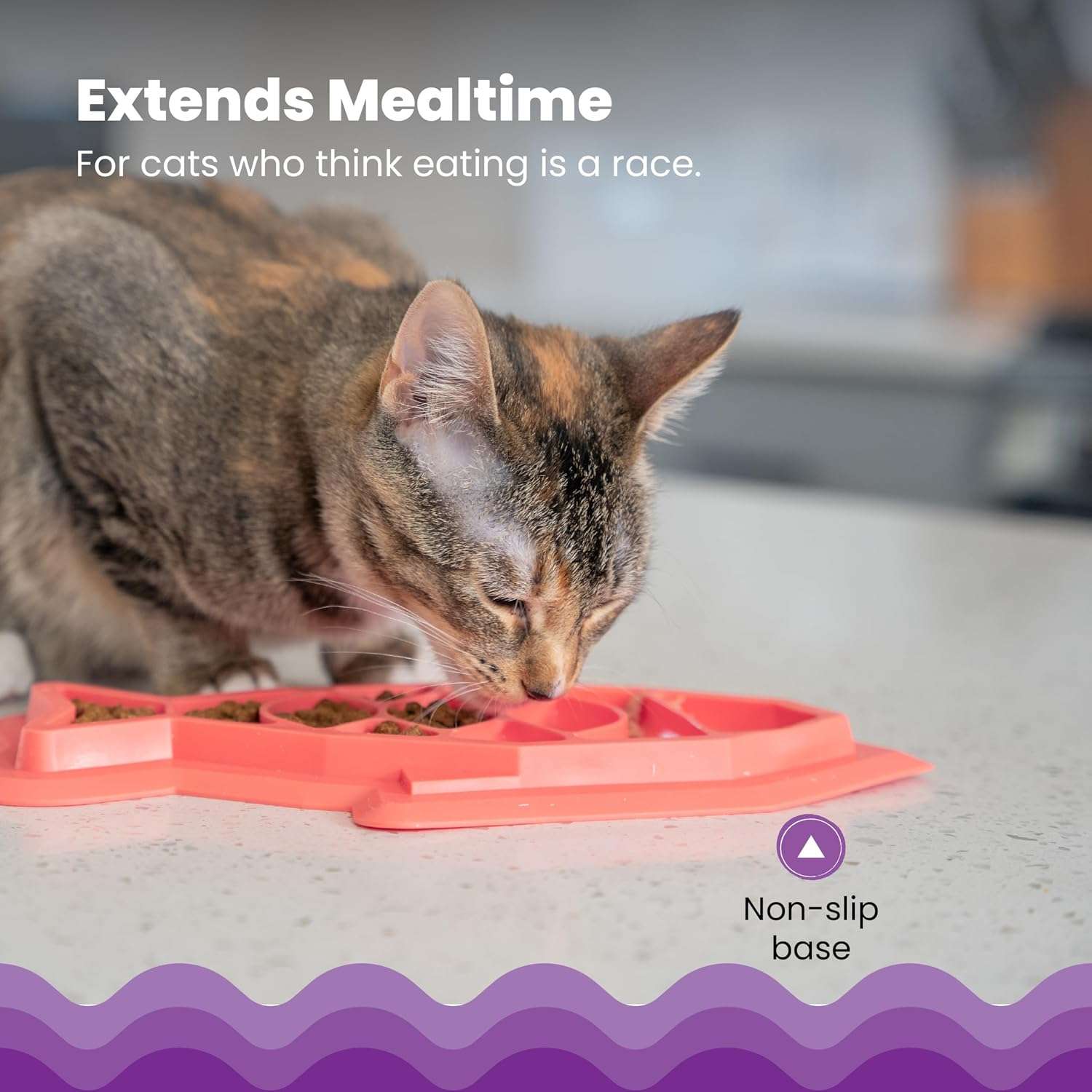Rompecabezas interactivo para gatos. Juguete dispensador de comida que promueve la alimentación lenta.