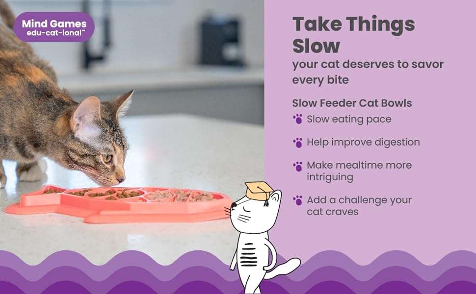 Rompecabezas interactivo para gatos. Juguete dispensador de comida que promueve la alimentación lenta.