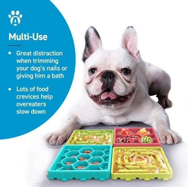 Tapete de alimentación lenta para perros. Es una alfombrilla antiestrés para reducir la ansiedad.