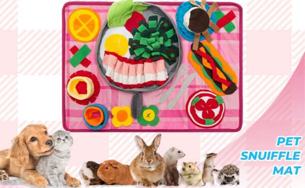 Tapete de olfateo para perros y gatos. Es un juguete que fomenta la alimentación lenta y el enriquecimiento mental.