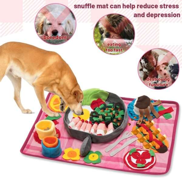 Tapete de olfateo para perros y gatos. Es un juguete que fomenta la alimentación lenta y el enriquecimiento mental.