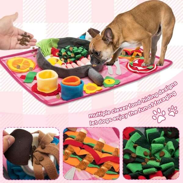 Tapete de olfateo para perros y gatos. Es un juguete que fomenta la alimentación lenta y el enriquecimiento mental.