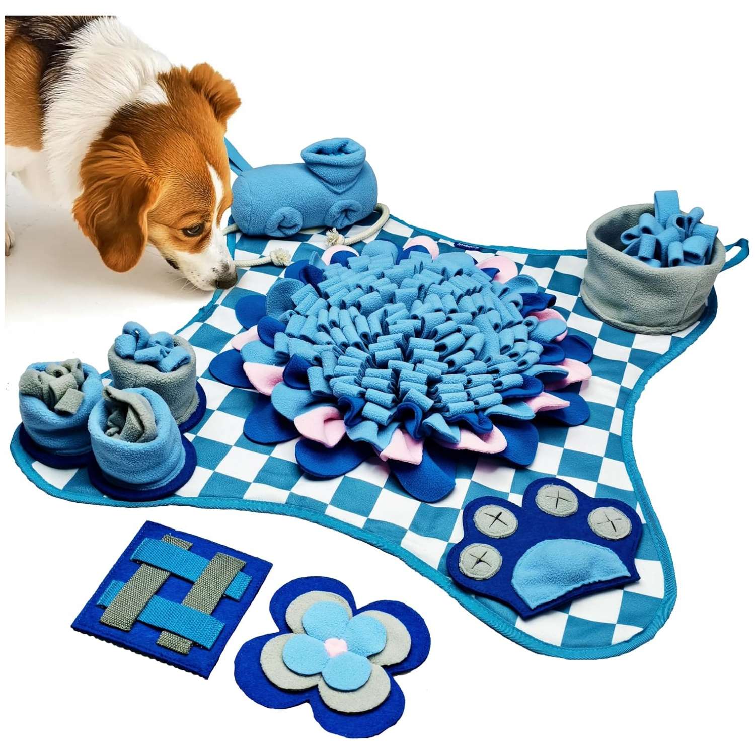Tapete de olfateo para perros y gatos. Es un juguete que fomenta la estimulación mental y la alimentación lenta.