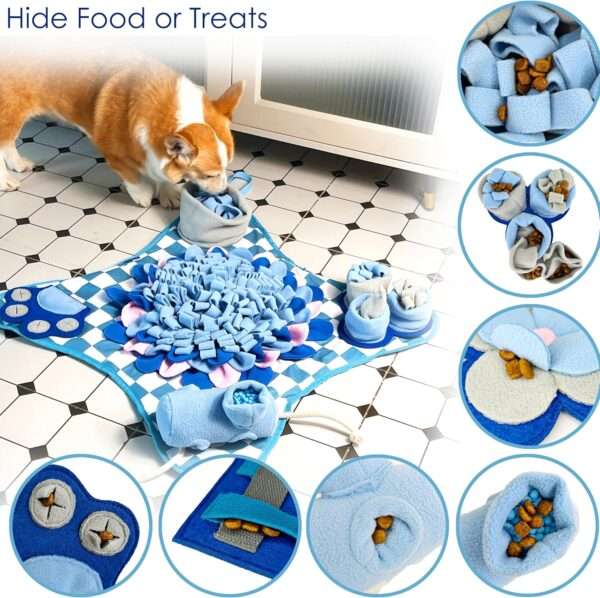 Tapete de olfateo para perros y gatos. Es un juguete que fomenta la estimulación mental y la alimentación lenta.