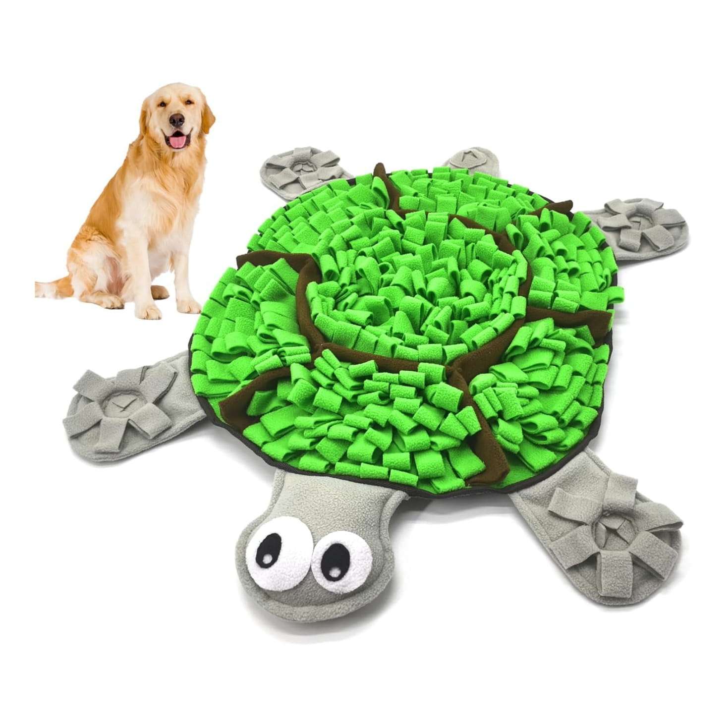 Tapete de olfato para perros con forma de tortuga. Es un comedero lento que ayuda a estimular la mente de la mascota.