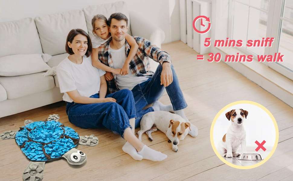 Tapete de olfato para perros con forma de tortuga. Es un comedero lento que ayuda a estimular la mente de la mascota.