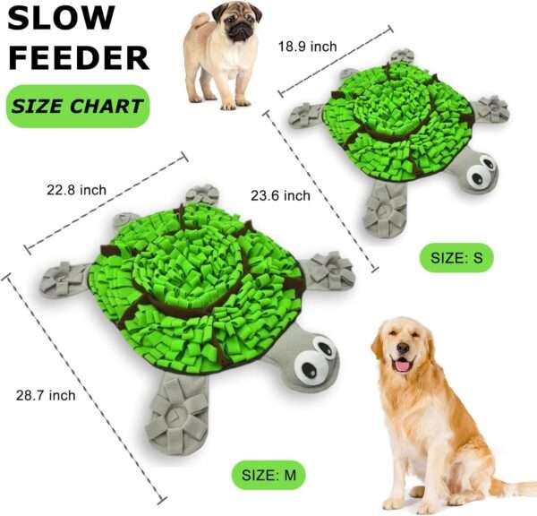 Tapete de olfato para perros con forma de tortuga. Es un comedero lento que ayuda a estimular la mente de la mascota.
