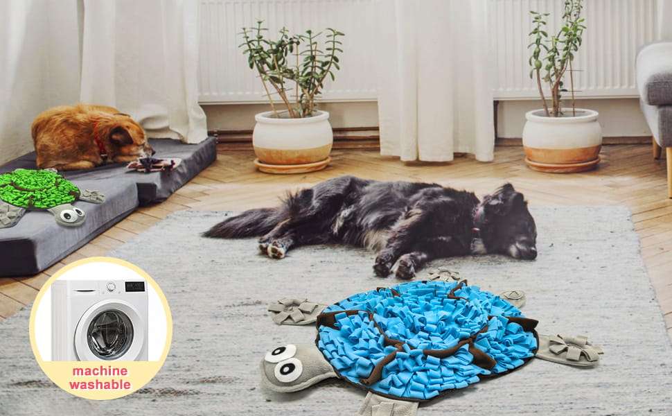 Tapete de olfato para perros con forma de tortuga. Es un comedero lento que ayuda a estimular la mente de la mascota.