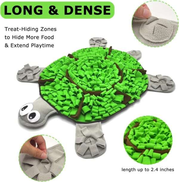 Tapete de olfato para perros con forma de tortuga. Es un comedero lento que ayuda a estimular la mente de la mascota.