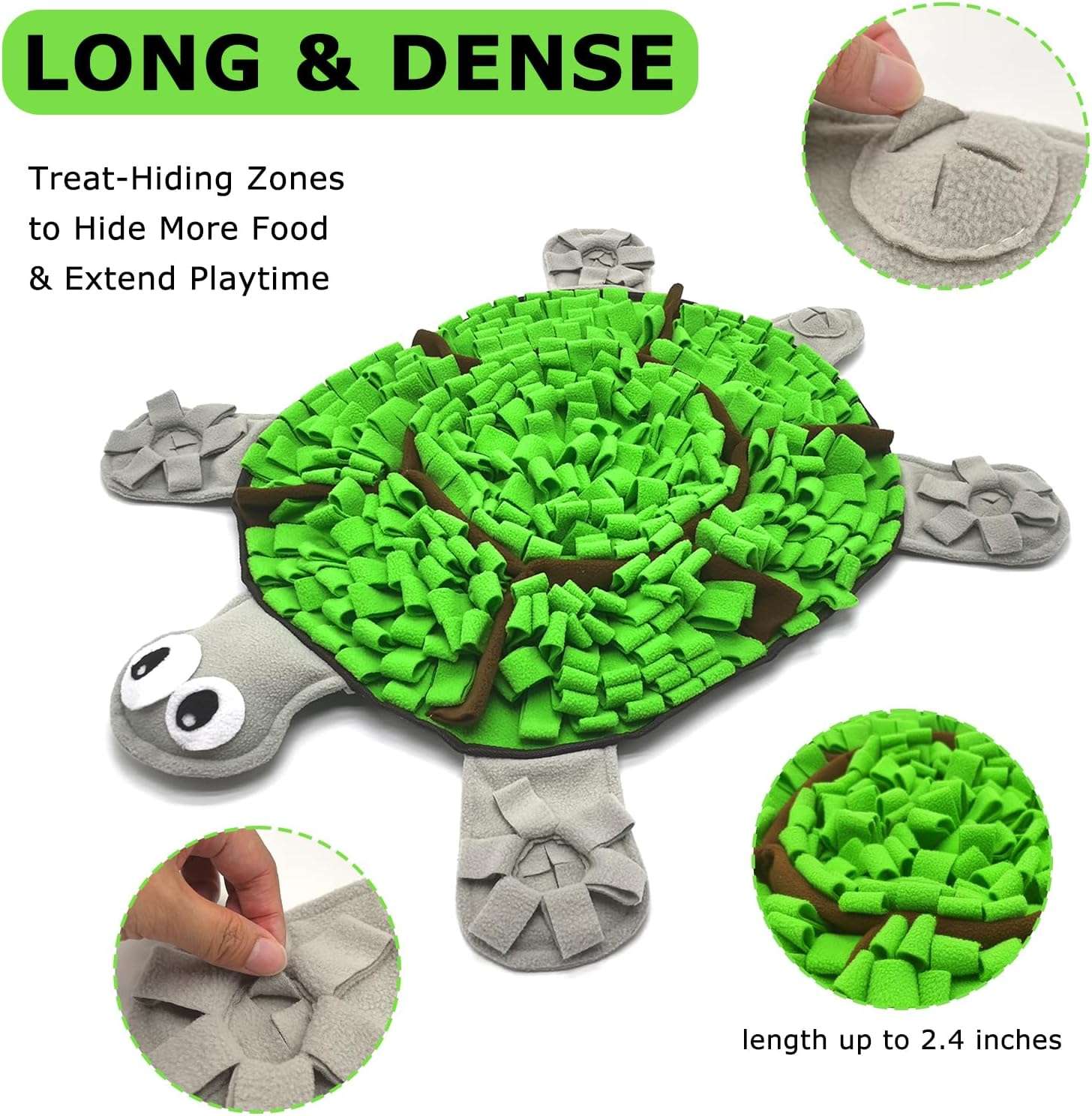 Tapete de olfato para perros con forma de tortuga. Es un comedero lento que ayuda a estimular la mente de la mascota.