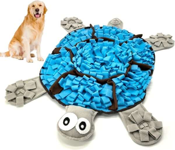 Tapete de olfato para perros con forma de tortuga. Es un comedero lento que ayuda a estimular la mente de la mascota.