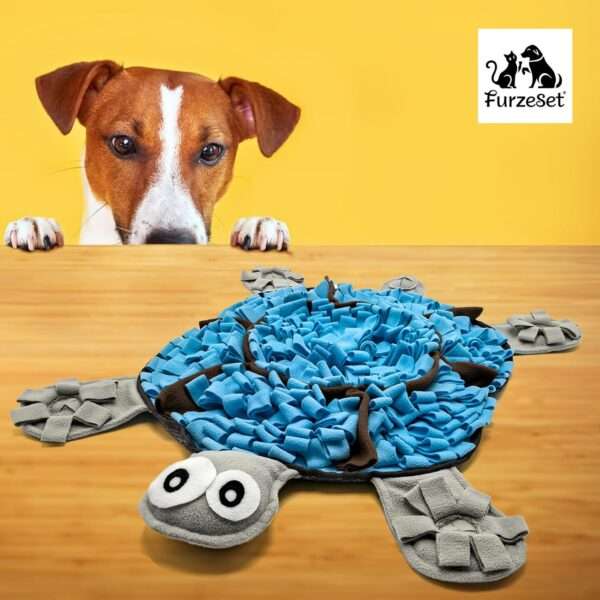 Tapete de olfato para perros con forma de tortuga. Es un comedero lento que ayuda a estimular la mente de la mascota.