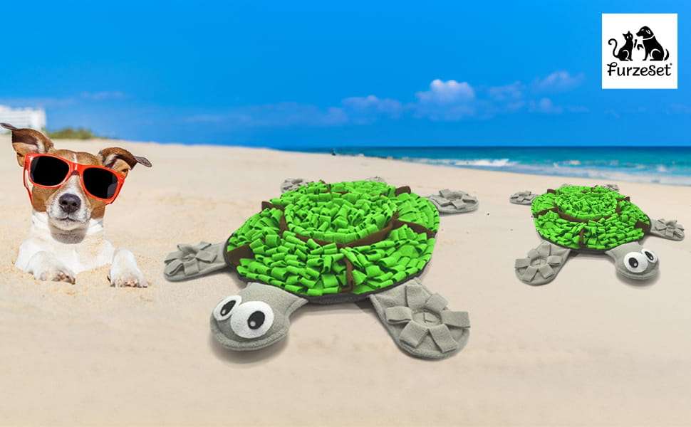 Tapete de olfato para perros con forma de tortuga. Es un comedero lento que ayuda a estimular la mente de la mascota.