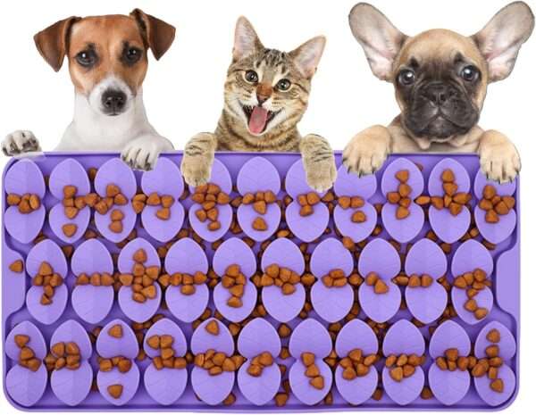 Alfombrilla de silicona para lamer para perros y gatos. Es un tapete de olfateo interactivo que promueve la alimentación lenta.