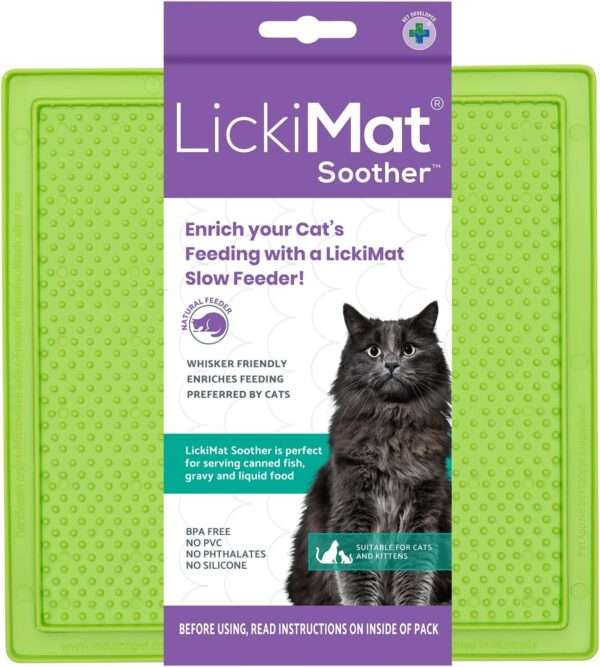 Tapete para lamer para gatos, ideal para alimentos, yogur y mantequilla de maní. Ayuda a reducir la ansiedad.