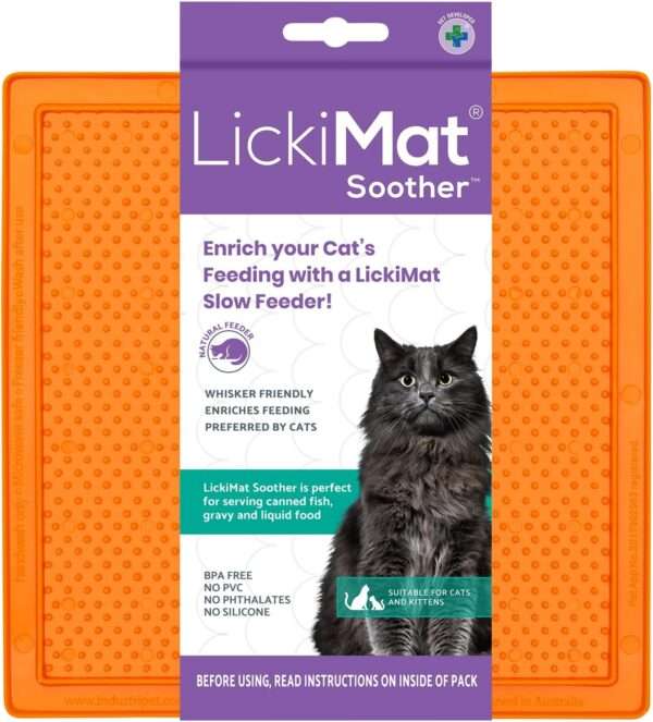 Tapete para lamer para gatos, ideal para alimentos, yogur y mantequilla de maní. Ayuda a reducir la ansiedad.