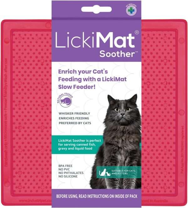 Tapete para lamer para gatos, ideal para alimentos, yogur y mantequilla de maní. Ayuda a reducir la ansiedad.