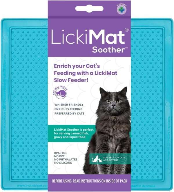 Tapete para lamer para gatos, ideal para alimentos, yogur y mantequilla de maní. Ayuda a reducir la ansiedad.