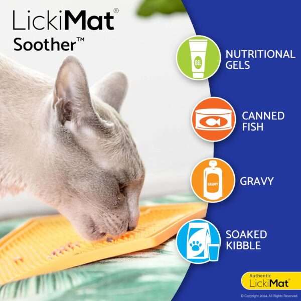 Tapete para lamer para gatos, ideal para alimentos, yogur y mantequilla de maní. Ayuda a reducir la ansiedad.