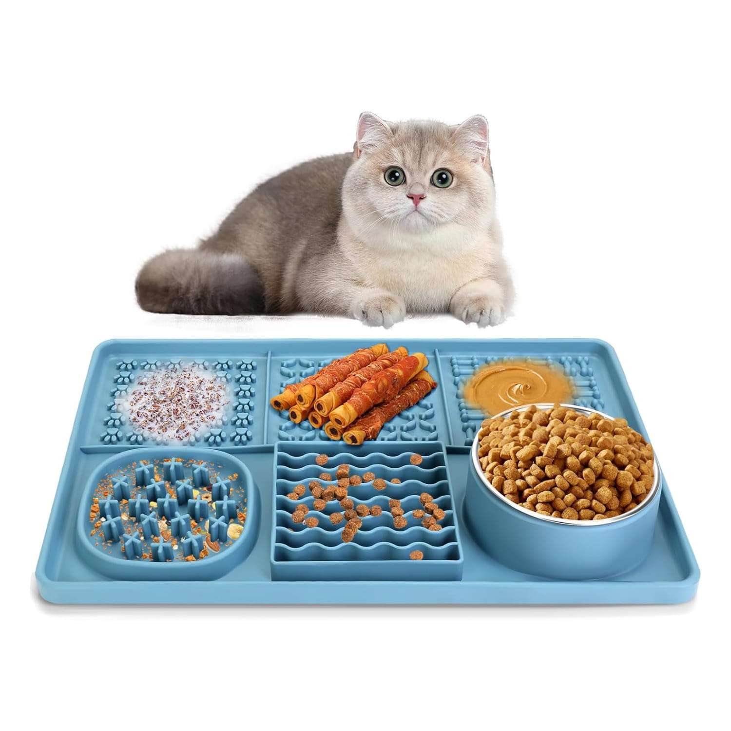Tapete para lamer para perros y gatos. Es un tapete de silicona para reducir el aburrimiento y la ansiedad.