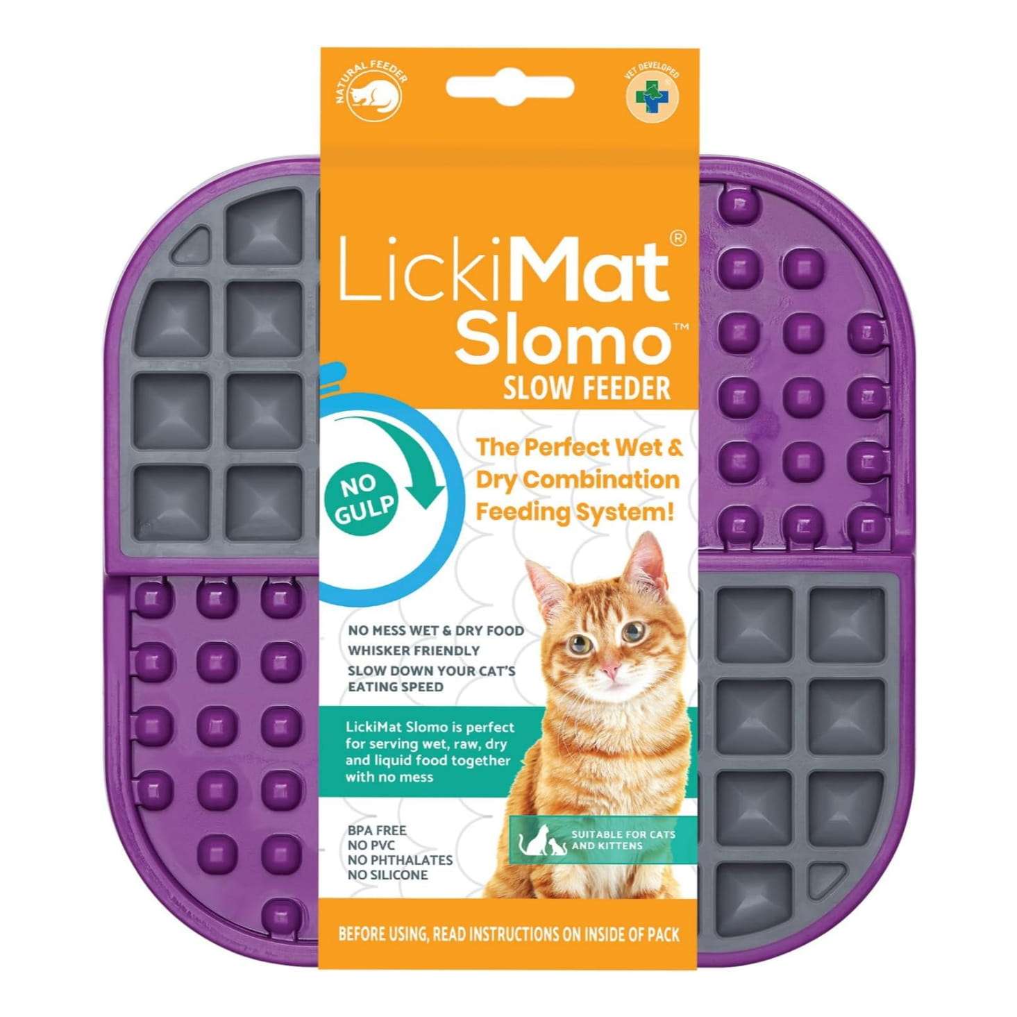 Tapete para lamer para gatos, ideal para alimentos, yogur y mantequilla de maní. Ayuda a reducir la ansiedad.