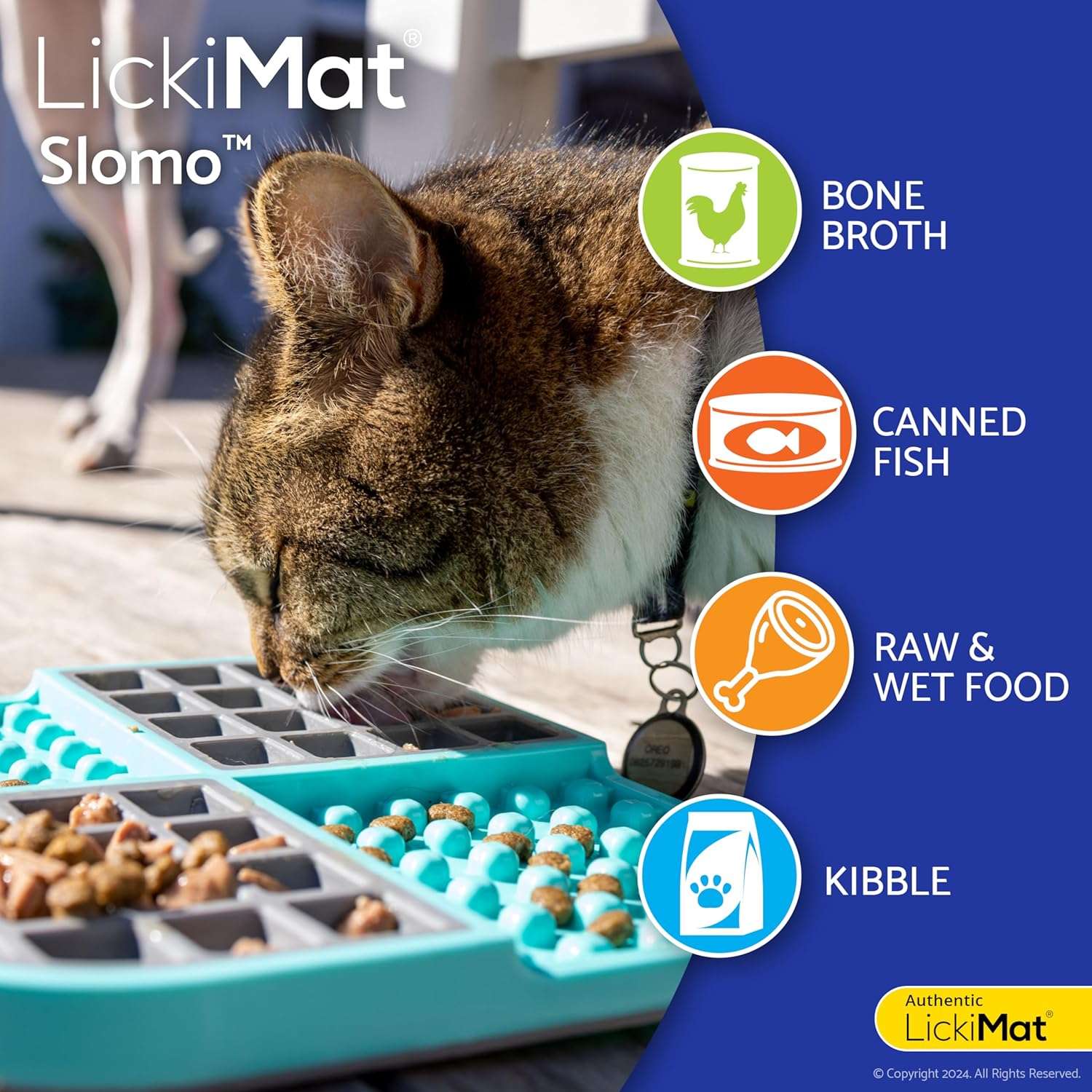 Tapete para lamer para gatos, ideal para alimentos, yogur y mantequilla de maní. Ayuda a reducir la ansiedad.