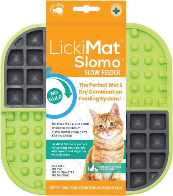 Tapete para lamer para gatos, ideal para alimentos, yogur y mantequilla de maní. Ayuda a reducir la ansiedad.