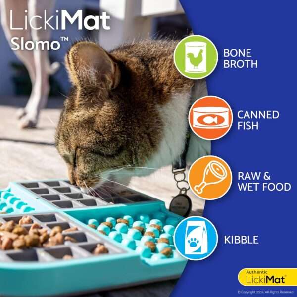 Tapete para lamer para gatos, ideal para alimentos, yogur y mantequilla de maní. Ayuda a reducir la ansiedad.