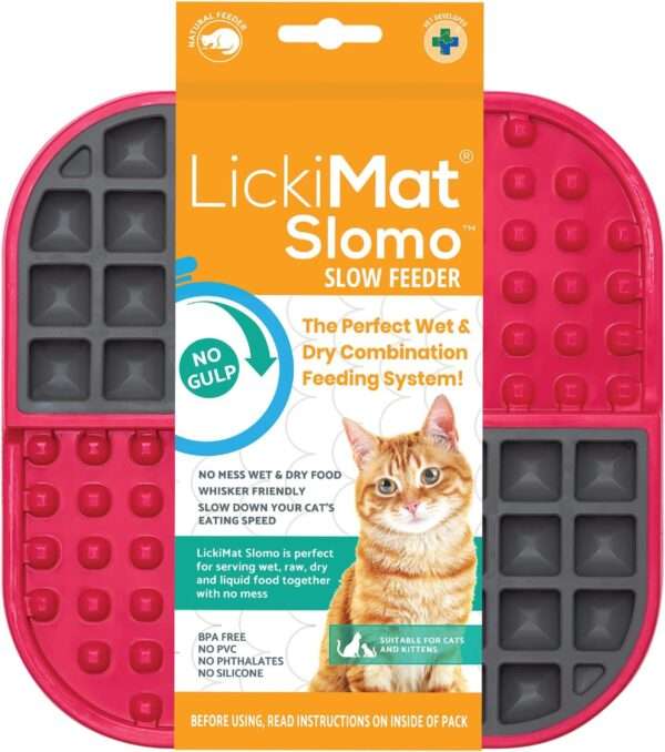 Tapete para lamer para gatos, ideal para alimentos, yogur y mantequilla de maní. Ayuda a reducir la ansiedad.