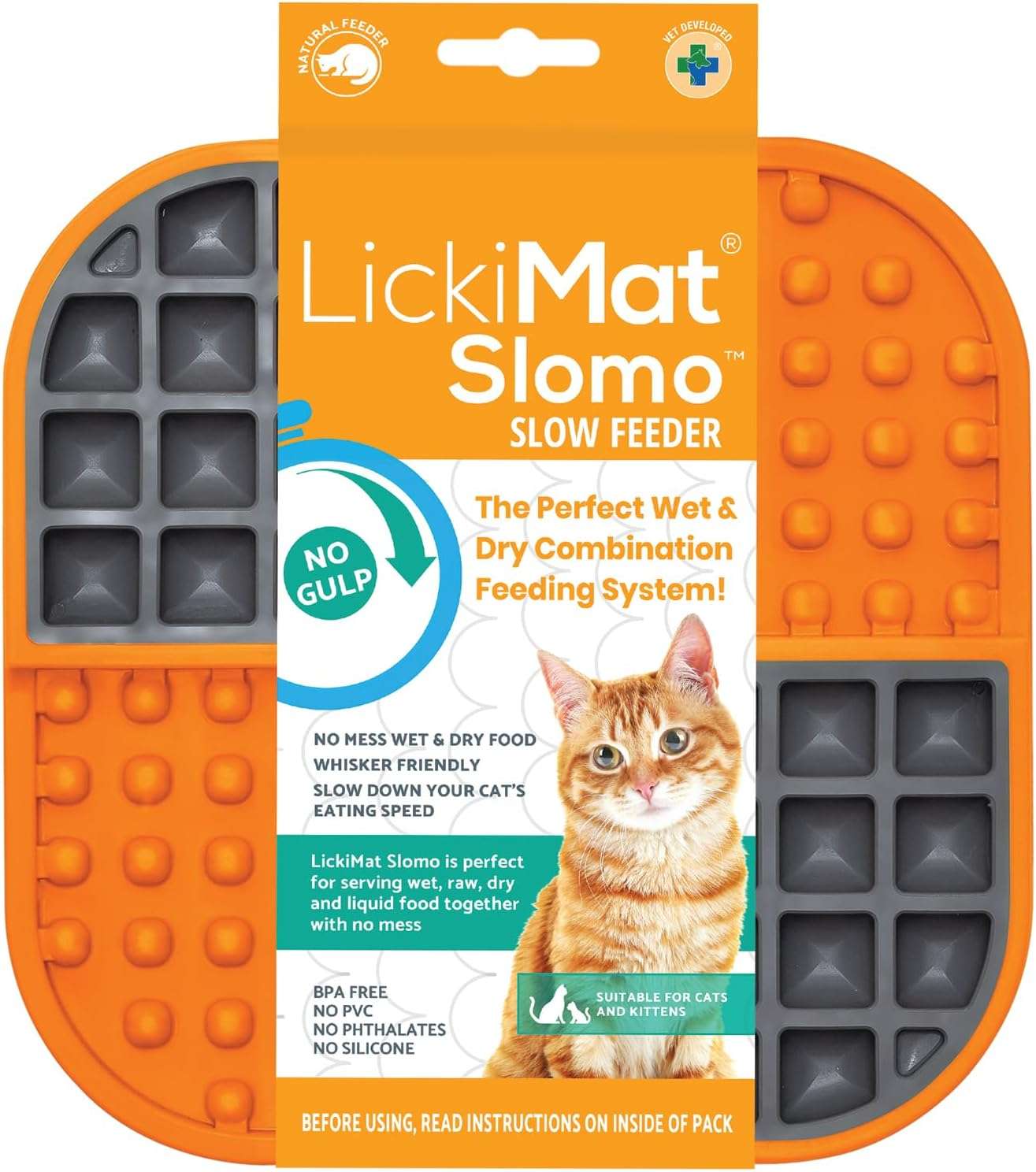 Tapete para lamer para gatos, ideal para alimentos, yogur y mantequilla de maní. Ayuda a reducir la ansiedad.