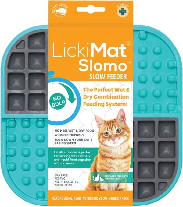 Tapete para lamer para gatos, ideal para alimentos, yogur y mantequilla de maní. Ayuda a reducir la ansiedad.