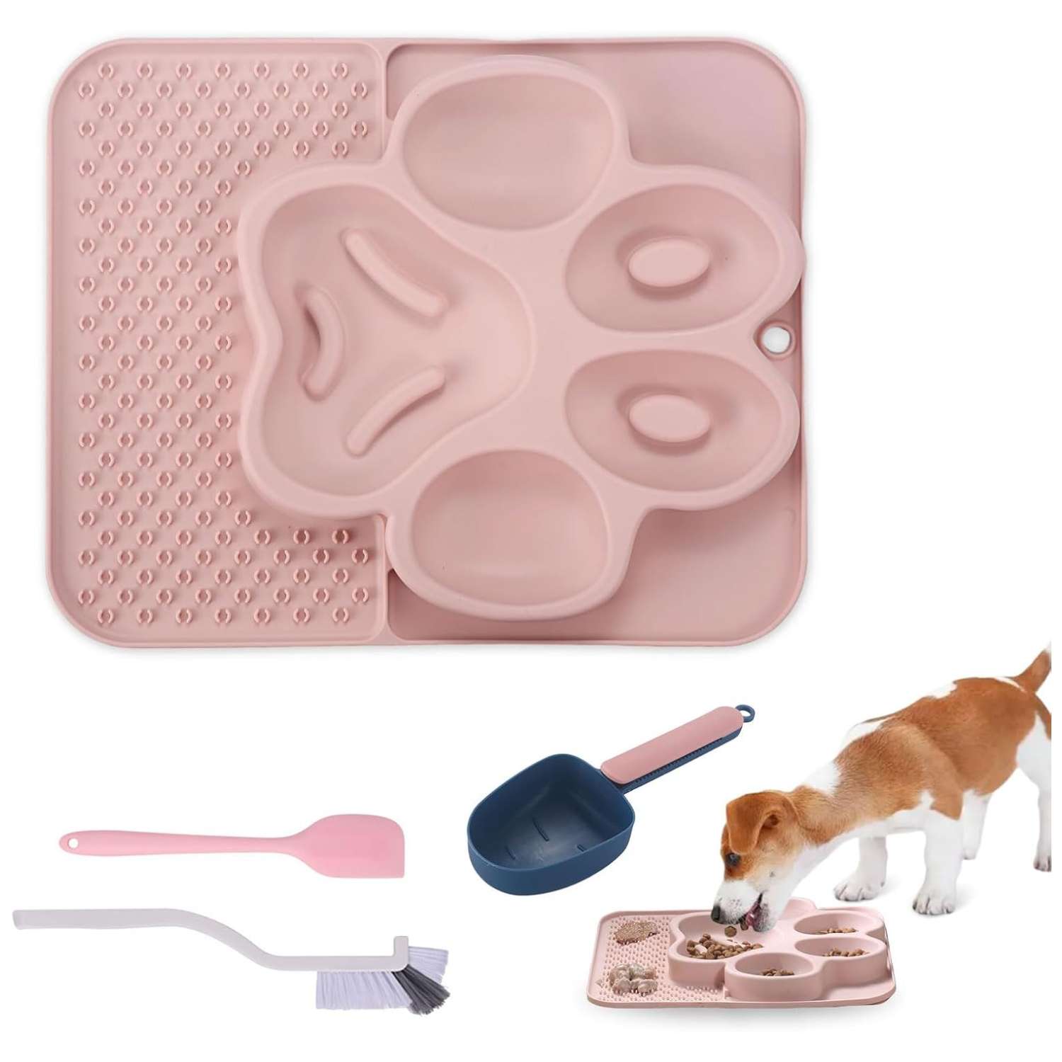 Tazón de alimentación lenta para perros y gatos. Es un plato de silicona con base antideslizante para evitar derrames.