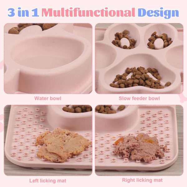 Tazón de alimentación lenta para perros y gatos. Es un plato de silicona con base antideslizante para evitar derrames.