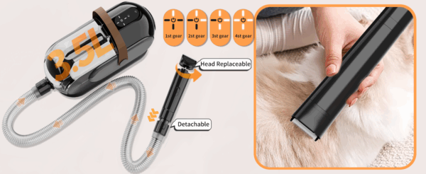 Aspiradora profesional para mascotas, kit de aseo 11 en 1, potencia de 13000 kpa.