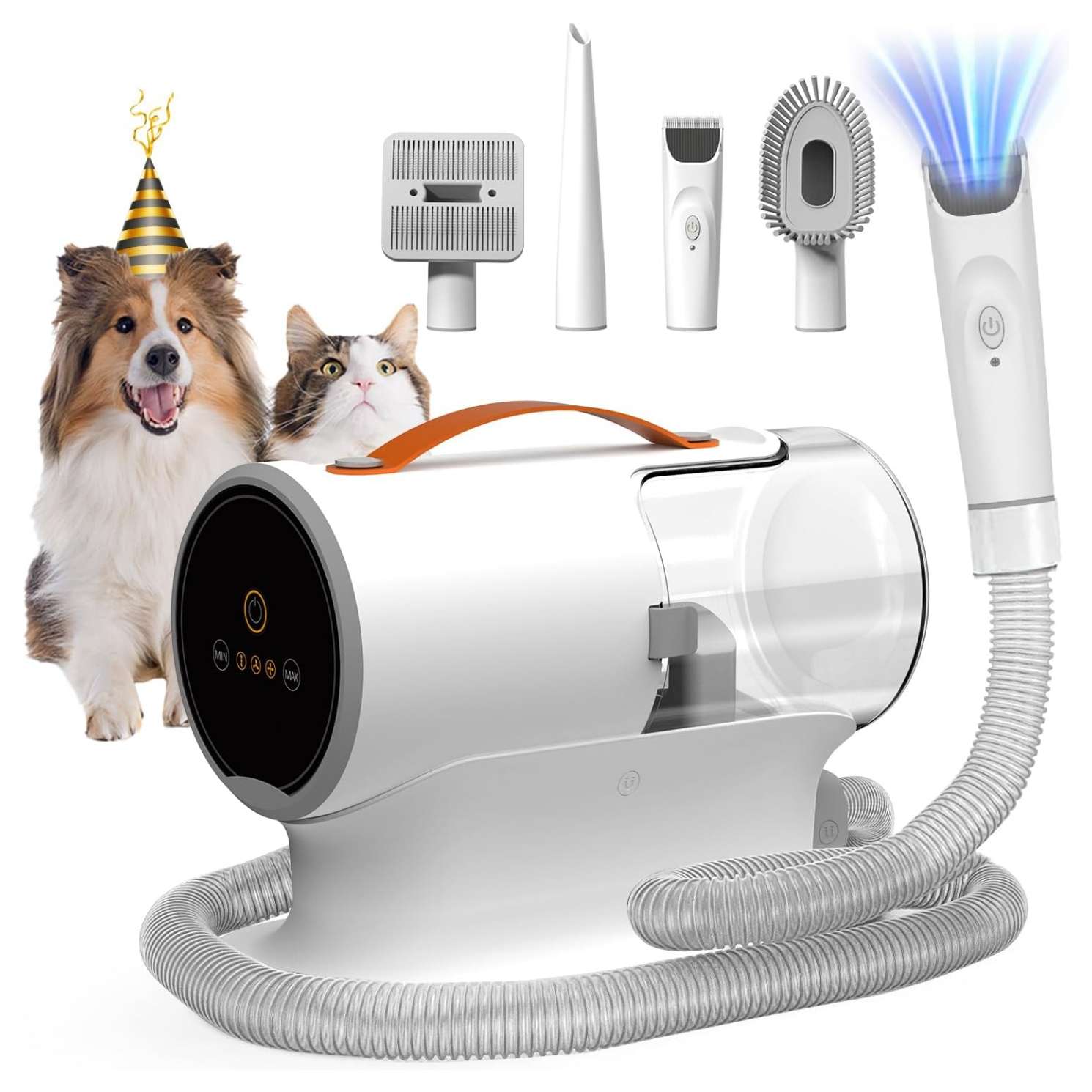 Aspiradora profesional para mascotas, kit de aseo 5 en 1, potencia de 12000 Pa.