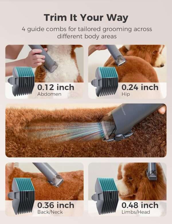 Kit profesional de aseo 5 en 1 para mascotas con aspiradora y 5 herramientas, succión de 13000 Pa.