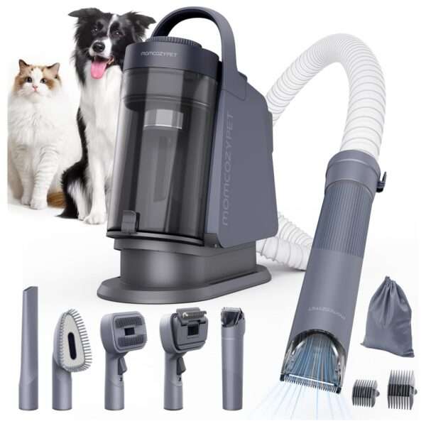 Kit profesional de aseo 5 en 1 para mascotas con aspiradora y 5 herramientas, succión de 13000 Pa.