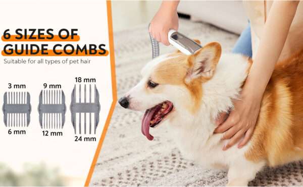 Kit profesional 5 en 1 para mascotas: Aspiradora de pelo con succión de 12,000 Pa para perros y gatos.