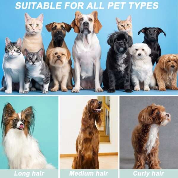 Kit de aseo 7 en 1 para mascotas: aspiradora, cortapelos y cepillos para perros y gatos.
