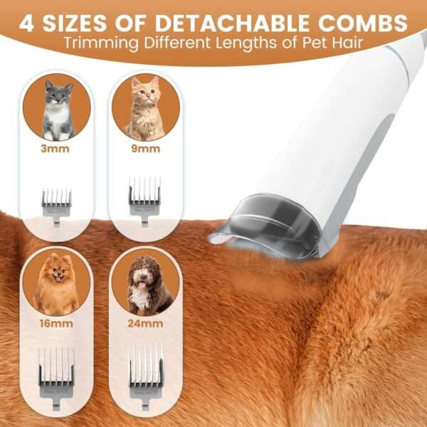 Kit profesional 7 en 1 para mascotas: Aspiradora de pelo de perro y gato con succión de 11,000 Pa.