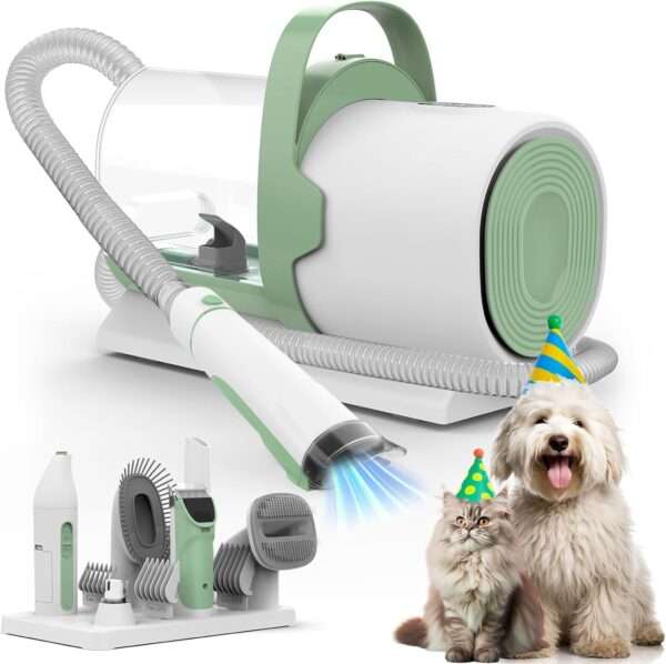 Kit profesional 7 en 1 para mascotas: Aspiradora de pelo de perro y gato con succión de 11,000 Pa.