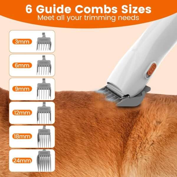 Kit profesional de aseo 5 en 1 para mascotas: Aspiradora de pelo con succión de 12,000 Pa para perros y gatos.