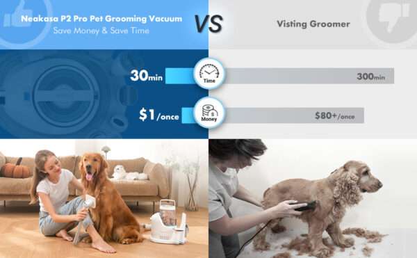 Aspiradora de aseo para perros, kit 5 en 1, potente succión de 10500 Pa.